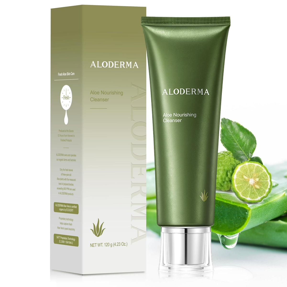 Aloderma Firming &amp; Nourishing Facial Wash Made with Organic Aloe Vera - Moisturizing Face Wash for Dry, Aging Skin, Replenishing Aloe Vera Facial Cleanser for Women &amp; Men - Hydrate, Rejuvenate, 4.2oz