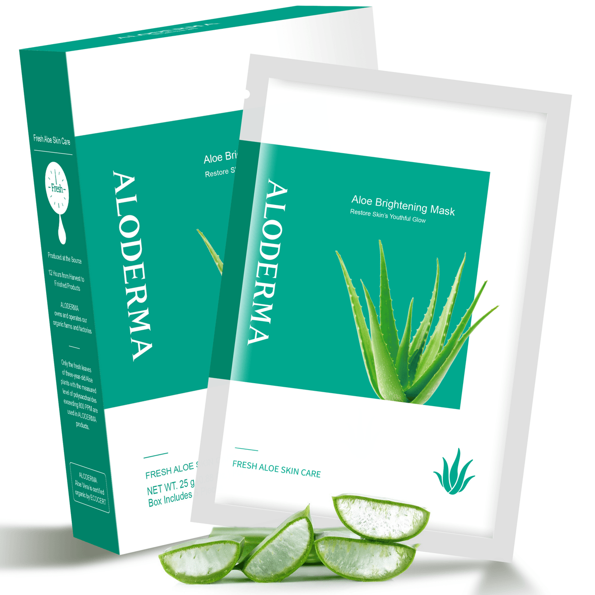 Aloe Brightening Mask (Box of 5) - ALODERMA