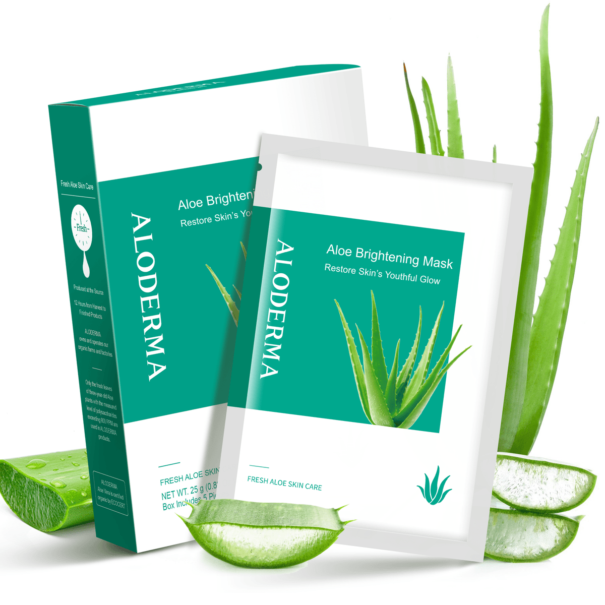 Aloe Brightening Mask (Box of 5) - ALODERMA