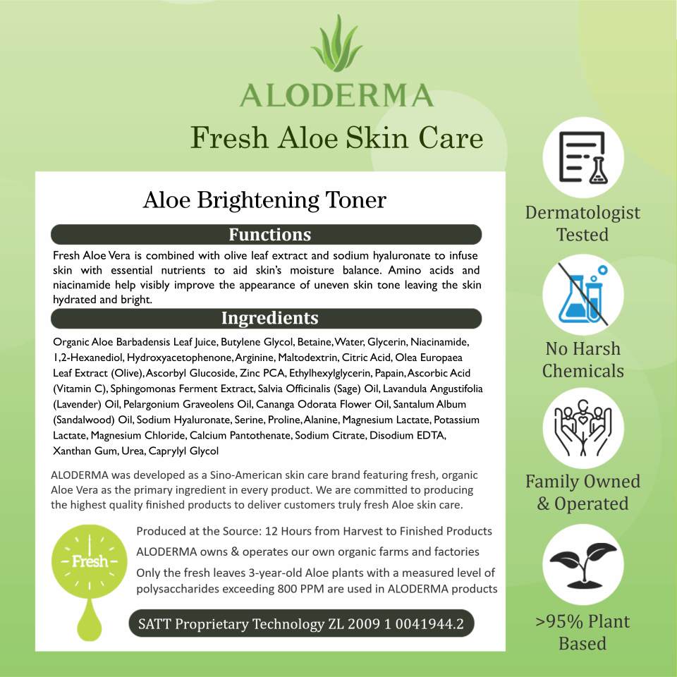 Aloe Brightening Toner - ALODERMA