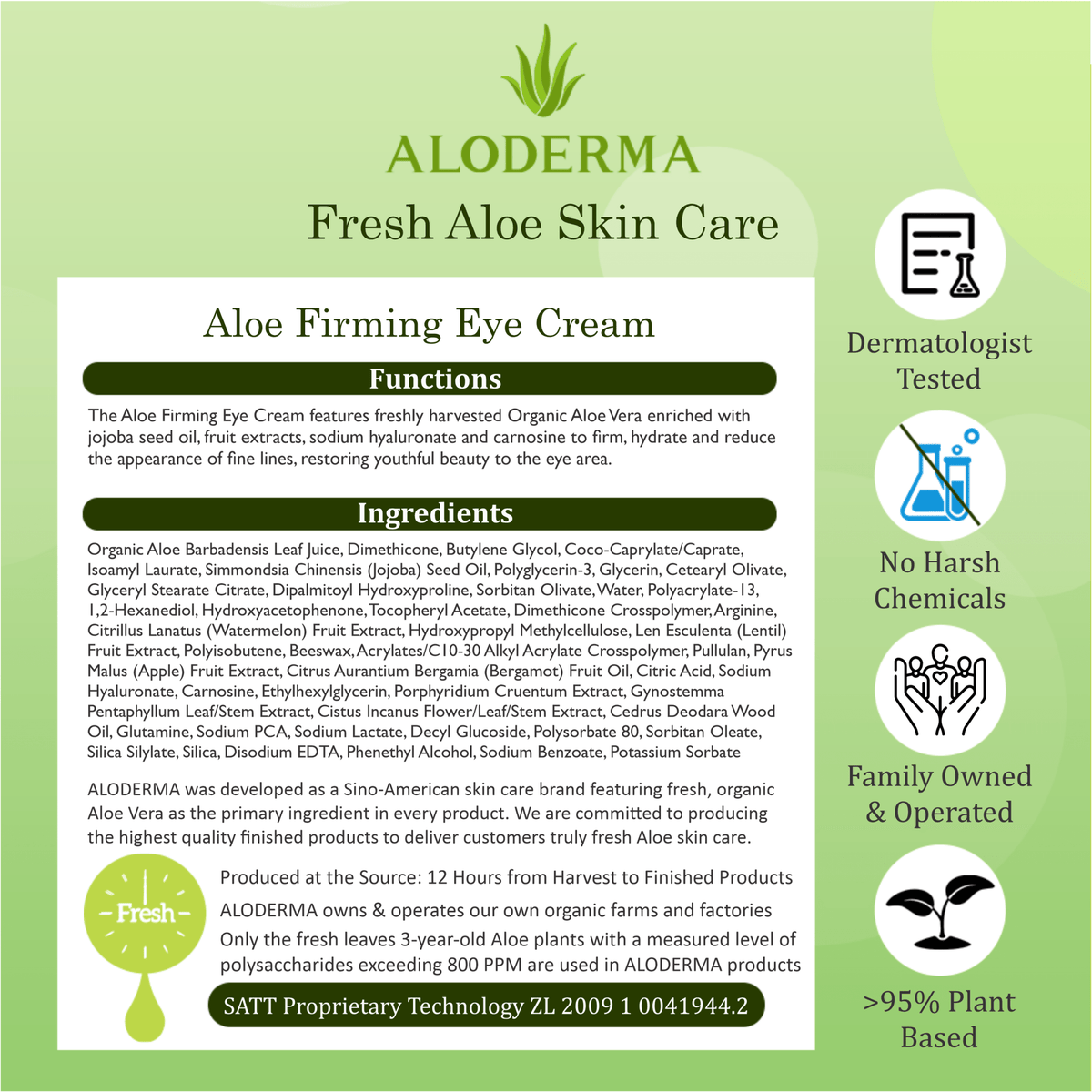 Aloe Firming Eye Cream - ALODERMA