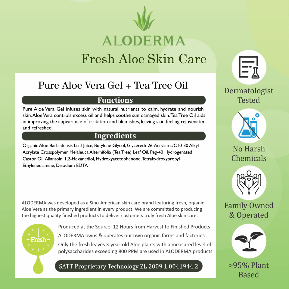 Pure Aloe Vera Gel + Tea Tree Oil - ALODERMA