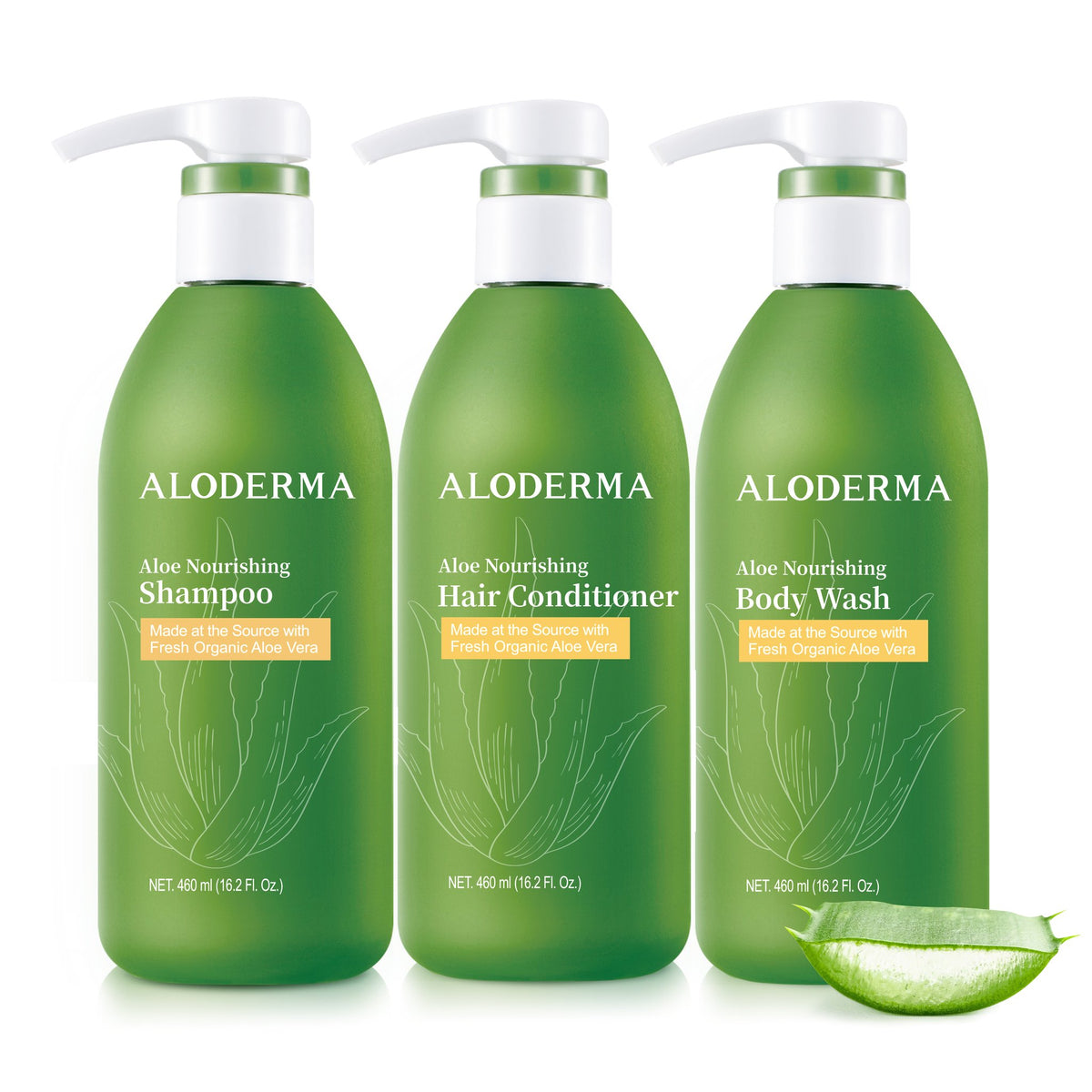 Aloe Nourishing Shampoo + Conditioner + Body Wash Set