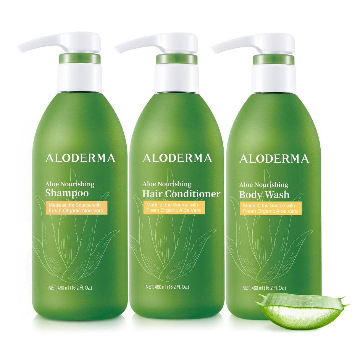 Aloe Nourishing Shampoo + Conditioner + Body Wash Set